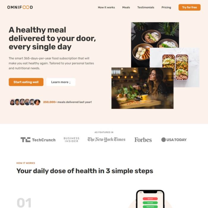 Omnifood website screenshot